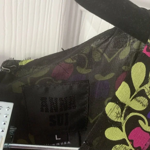 Anna Sui Floral Patchwork Mini Dress - Green and Pink - Picture 8 of 13